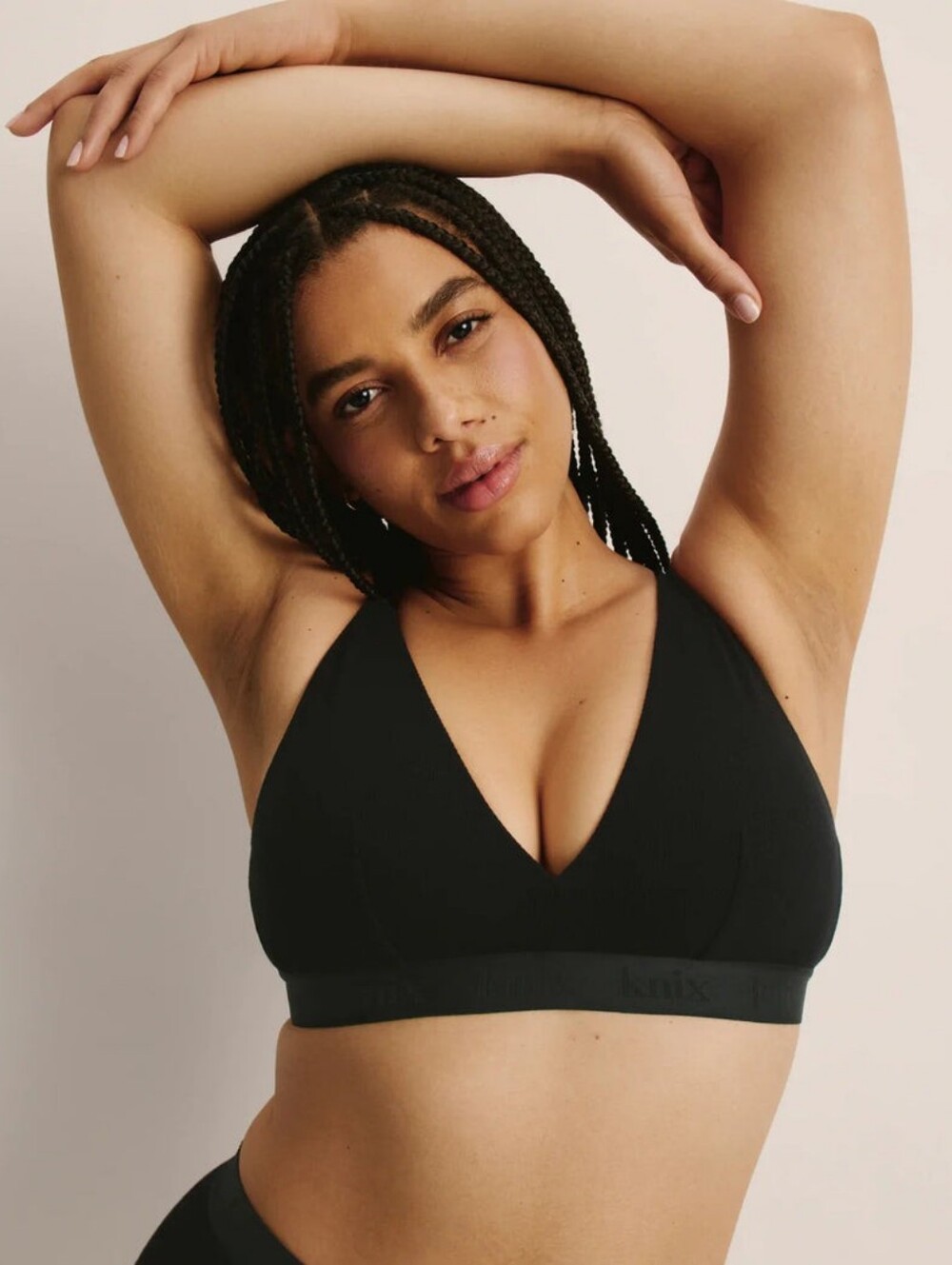 Knix Logo Modal Rib Bralette Black Size M+